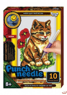 Ковровая вышивка Punch Needle Котик