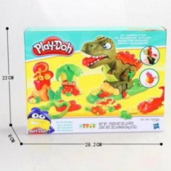 Пластилин Play Doh динозавры  (баночки, формочки, 4 цвета пластилина)
