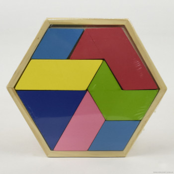 Деревянная игрушка логика головоломка шестигранник цветной
