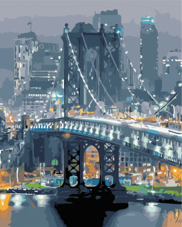 Роспись по номерам &quot;Бруклинский мост&quot; в кор. 40*50см, ТМ ArtStory