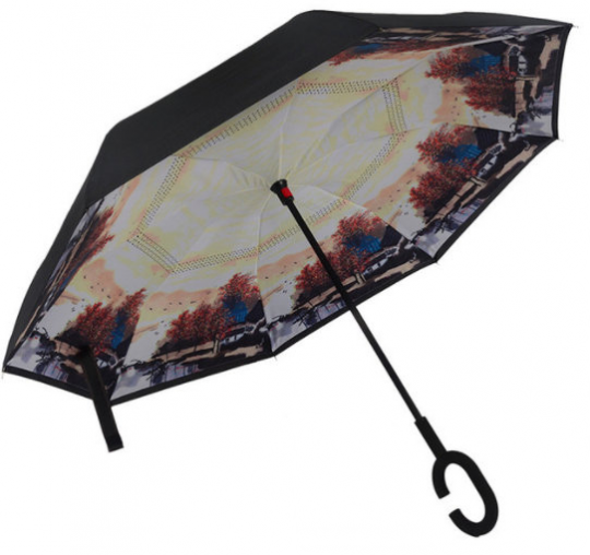 Антизонт - зонт обратного сложения ассорти расцветок Фото