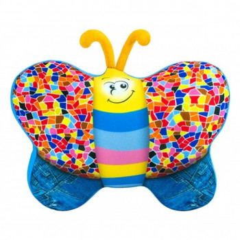 Игрушка антистресс с шариками подушка бабочка джинс