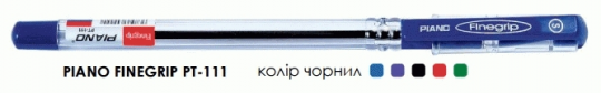 Ручка &quot;Finegrip&quot; шариковая Piano PT-111 черная, цена за уп., в уп. 10шт Фото
