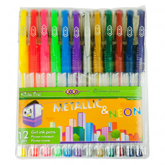 Набір з 12-ти гелевих ручок NEON+METALLIC, 12 кольорів
