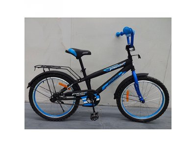 Велосипед детский PROF1 14д. G1453 (1шт) Inspirer,черно-синий(мат),звонок,доп.колеса