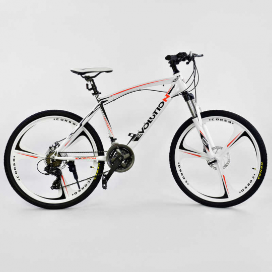 Велосипед Спортивный CORSO 26&quot;дюймов JYT 007 - 9070 WHITE EVOLUTION (1) Алюминий, 24 скорости Фото