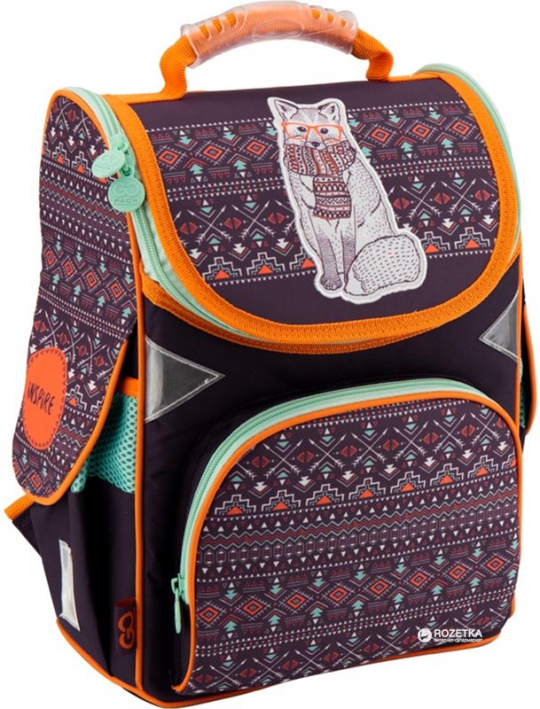 Каркасный рюкзак GoPack 34х26х13 см 11 л для девочек Коричневый (GO18-5001S-4) Фото