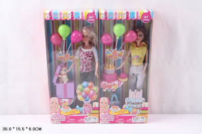 Кукла типа &quot;Барби&quot; 2 вида, набор для Дня рождения, в кор.15,5*6*35см /48-2/