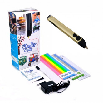 3D-ручка 3Doodler  Create для проф. использования - ЗОЛОТАЯ (50 стержней из ABS-пластика, аксесс.)