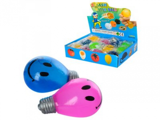 Игрушка MS 1134-2 (288шт) липучка, лампочка-смайл, 7см, в кульке, 12шт(4цвета) в дисплее, 24-18-5см Фото