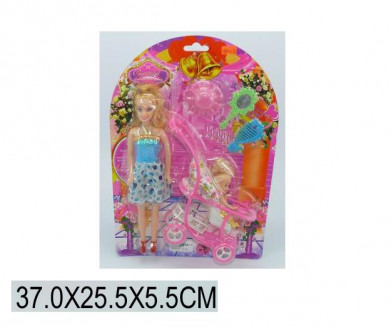 Кукла типа &quot;Барби &quot; 8810D (72шт/3) с куколкой, коляской, аксесс, на планш.26*7*37см