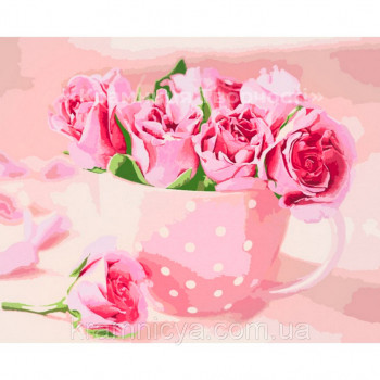Картина по номерам Чайные розы, 40x50. (КНО2923)