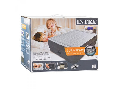 Надувная велюровая кровать со встроенным насосом Intex 64418