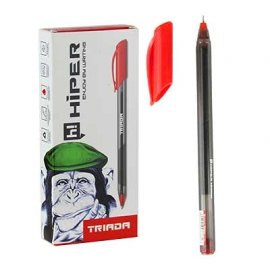 Ручка гелевая красная 0,6мм Hiper Triada HG-205 Фото