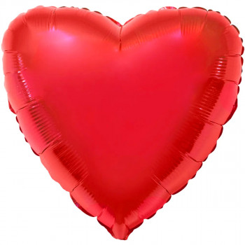 Фольгированные шары без рисунка 1204-0085 ф б/рис 18&quot; сердце металлик красное (fm)