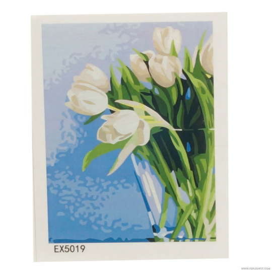 Картина &quot;Белые тюльпаны&quot; по номерам 30*40см, в кор. 41*31см (44шт) Фото
