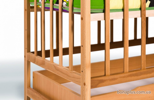 Кроватка детская Гойдалка с ящиком (бук) bp140 Фото