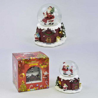 Сувенир Новогодний шар со снегом С 30167 (24) музыкальный, заводной механизм, 2 вида, в коробке