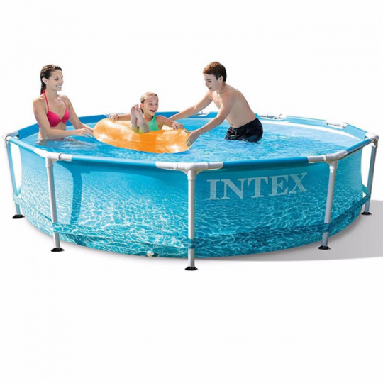 Круглый каркасный бассейн Intex 28208 (305 x 76 см) Metal Frame (В комплекте картриджный фильтрующий насос) Фото