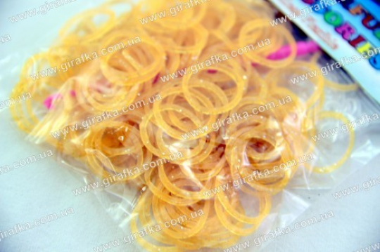 Набор резиночек для плетения 200 штук оранжевые с глиттером Фото