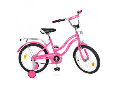 Велосипед детский PROF1 12д. L1292 (1шт) Star, малиновый,звонок,доп.колеса