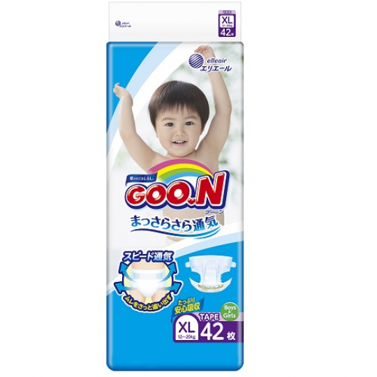 Подгузники GOO.N для детей 12-20 кг (размер Big (XL), на липучках, унисекс, 42 шт) Фото