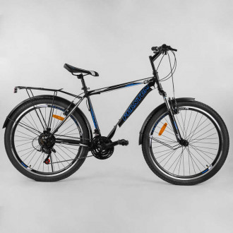 Велосипед Спортивный CORSO «Phantom» 26&quot; дюймов 25664 (1) рама металлическая, SunRun 21 скорость, крылья, багажник, собран на 75%