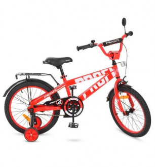 Велосипед детский PROF1 18д. T18171 (1шт) Flash,красный,звонок,доп.колеса
