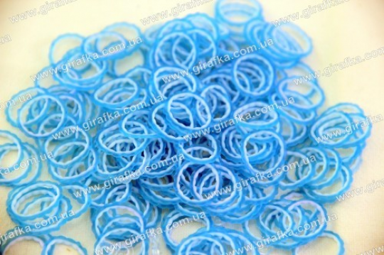 Резиночки для плетения рифленые бело-голубые Фото