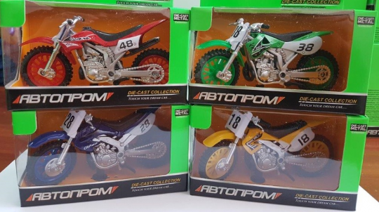 Мотоцикл металл 7830 (96шт/2) &quot;АВТОПРОМ&quot; 4 цвета, в коробке 12*7*6см Фото