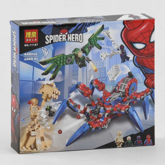 Конструктор Bela Spider Hero 11187 (24) &quot;Опасная схватка&quot;, 440 деталей, в коробке