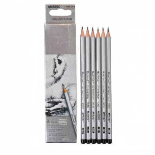 Набор графитовых карандашей, 6 шт. разной твердости/мягкости, MARCO Raffine 7000-6CB Фото