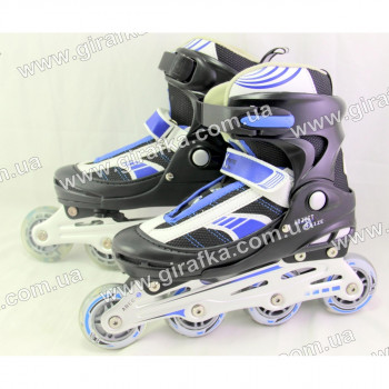 Ролики Extreme Motion EM-006 синие размер  L(40-43) метал. рама, кліпса, шнурок, світло, колеса PU, ABEC-5,