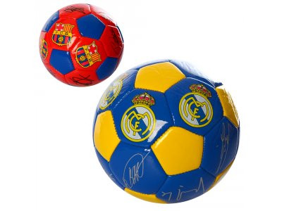 Мяч футбольный MS 1679 (100шт) размер 2, мини, ПВХ, 90-100г, 2вида(клубы), в кульке