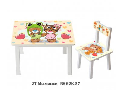 Детский стол и стул BSM2K-27 Mi-bears - Ми-мишки
