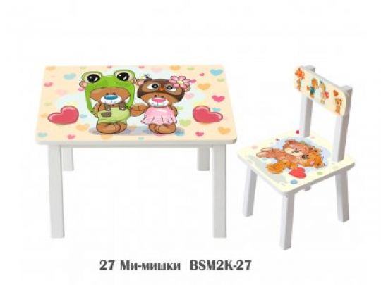 Детский стол и стул BSM2K-27 Mi-bears - Ми-мишки Фото