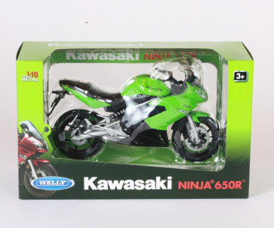 Мотоцикл Welly, KAWASAKI 2009 NINJA 650R, метал., масштаб 1:10, в кор. 27*16*11см (6шт)
