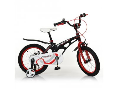 Велосипед детский PROF1 16д. LMG16201 (1шт) Infinity,магнез.рама,черно-красн(мат),звонок,доп.кол