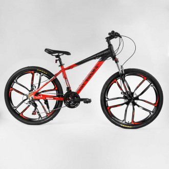 Велосипед Спортивный CORSO «Spider» 26&quot; дюймов 52273 (1) рама алюминиевая, оборудование Shimano 21 скорость, литые диски, собран на 75%