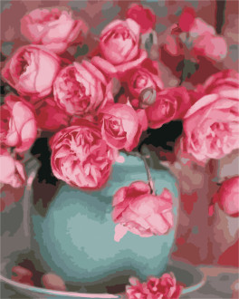 Роспись по номерам &quot;Розы в вазе&quot; в кор. 40*50см, ТМ ArtStory