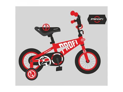Велосипед детский PROF1 14д. T14171 (1шт) Flash,красный,звонок,доп.колеса