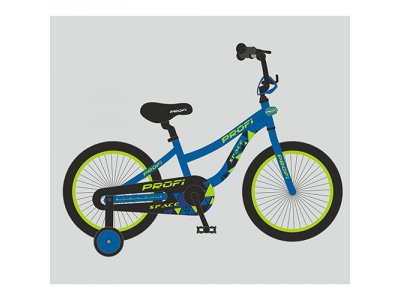 Велосипед детский PROF1 14д. T14151 (1шт)Space,синий,звонок,доп.колеса