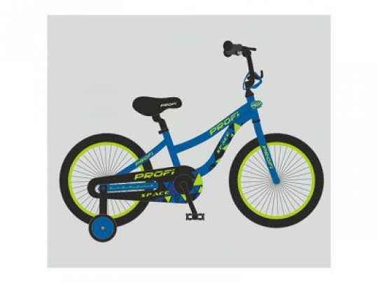 Велосипед детский PROF1 14д. T14151 (1шт)Space,синий,звонок,доп.колеса Фото