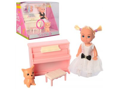 Кукла DEFA 8391 (36шт) 11см, пианино-муз,фигурка, 2вида,на бат-ке,в слюде/в кор-ке,16-15-11см