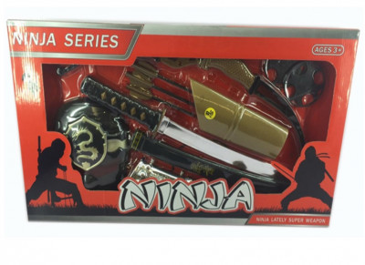 Набор оружия &quot;Ninja &quot; RZ1287 (24шт/2) сюрикены, лук и стрелы, в коробке 61*35*4см
