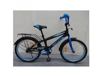 Велосипед детский PROF1 18д. G1853 (1шт) Inspirer,черно-синий(мат),звонок,доп.колеса