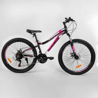 Велосипед Спортивный CORSO «Mercury» 26&quot; дюймов 51189 (1) рама алюминиевая, оборудование Shimano 21 скорость, собран на 75%