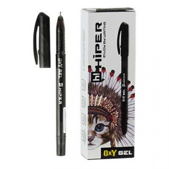 Ручка гелевая черная 0,6мм Hiper Oxy Gel HG-190