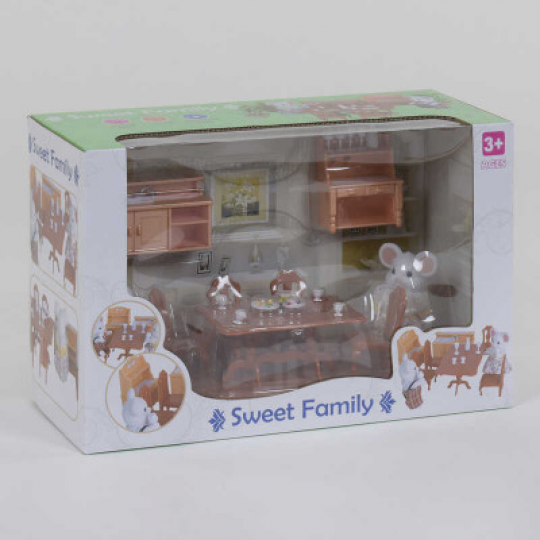 Набор мебели для столовой 1601 F &quot;Счастливая семья&quot;  Sweet Family 2 персонажа флоксовых, в коробке Фото