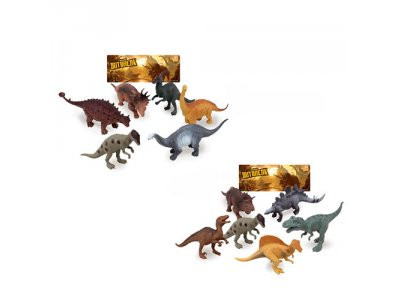 Динозавры K163-K164 (120шт) 6шт, от14см,  2вида, в кульке, 26-28-4,5см